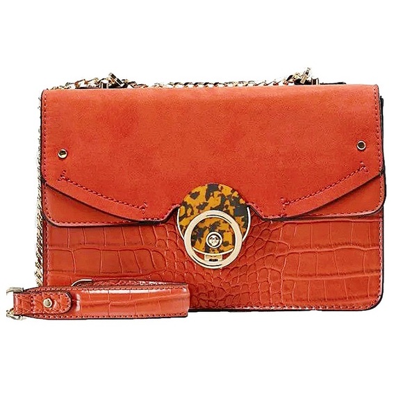 Topshop Handbags - TOPSHOP Spark Chain Shoulder Bag in Burnt Orange